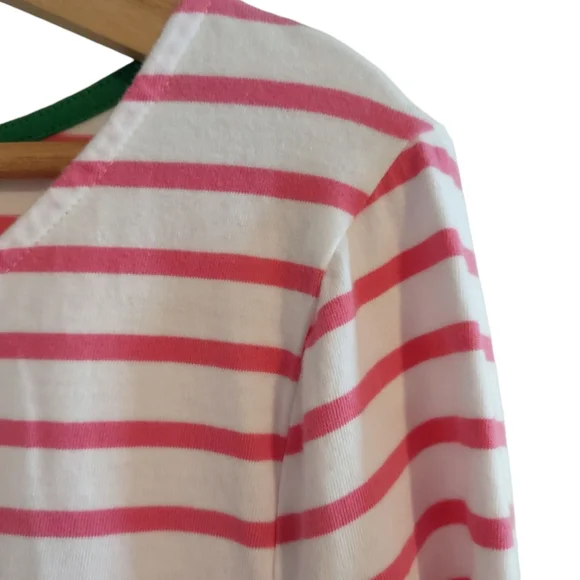 Boden Ella Long Sleeved Breton Top Ivory, Red, and Party Pink - Picture 5 of 13